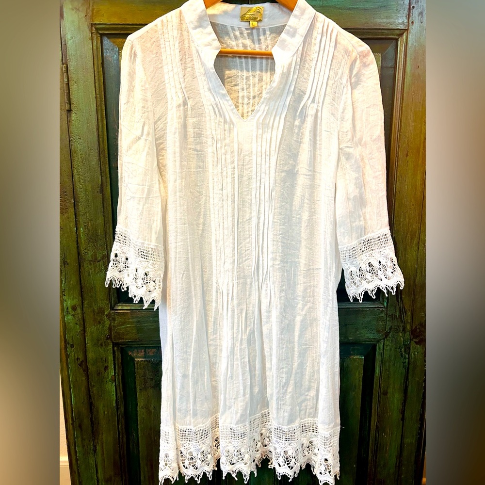 White Sheer Bohemian @Zucan Dress